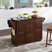 Load image into Gallery viewer, Eleanor Granite Top Kitchen Island Mahogany/Black
