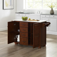 Load image into Gallery viewer, Eleanor Stone Top Kitchen Island Mahogany/White
