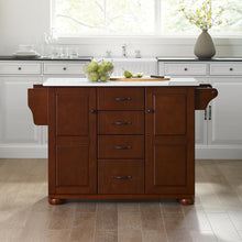 Load image into Gallery viewer, Eleanor Stone Top Kitchen Island Mahogany/White
