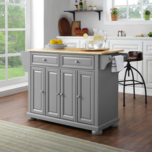 Load image into Gallery viewer, Alexandria Wood Top Kitchen Island/Cart Gray/Natural
