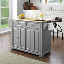 Load image into Gallery viewer, Alexandria Wood Top Kitchen Island/Cart Gray/Natural
