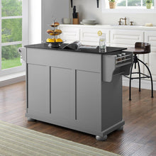 Load image into Gallery viewer, Alexandria Granite Top Full Size Kitchen Island/Cart Gray/Black
