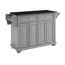 Load image into Gallery viewer, Alexandria Granite Top Full Size Kitchen Island/Cart Gray/Black
