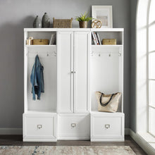 Load image into Gallery viewer, Harper 3Pc Entryway Set White - Pantry Closet &amp; 2 Hall Trees
