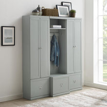 Load image into Gallery viewer, Harper 3Pc Entryway Set Gray - Hall Tree &amp; 2 Pantry Closets
