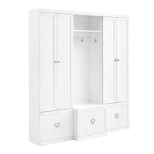 Load image into Gallery viewer, Harper 3Pc Entryway Set White - Hall Tree &amp; 2 Pantry Closets
