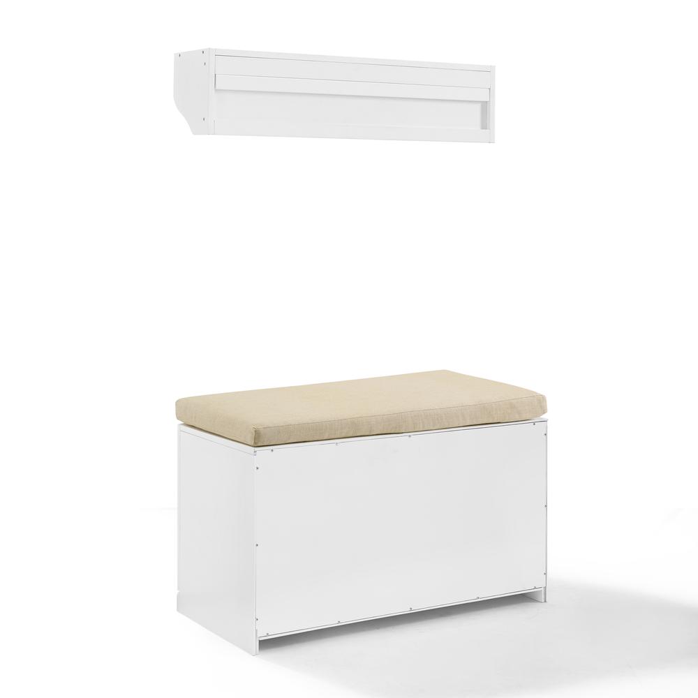 Harper 2Pc Entryway Set White - Bench & Shelf