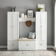 Load image into Gallery viewer, Harper 4Pc Entryway Set White - Bench, Shelf, &amp; 2 Pantry Closets
