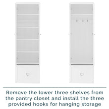 Load image into Gallery viewer, Harper 4Pc Entryway Set White - Bench, Shelf, &amp; 2 Pantry Closets
