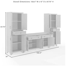 Load image into Gallery viewer, Tara 3Pc Sideboard And Pantry Set Distressed Gray - Sideboard &amp; 2 Pantries
