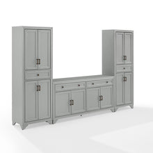 Load image into Gallery viewer, Tara 3Pc Entertainment Set Distressed Gray - Sideboard &amp; 2 Pantries
