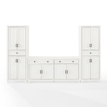 Load image into Gallery viewer, Tara 3Pc Entertainment Set Distressed White - Sideboard &amp; 2 Pantries
