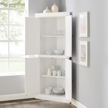 Load image into Gallery viewer, Shoreline Tall Corner Pantry White - 2 Stackable Pantries
