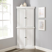 Load image into Gallery viewer, Shoreline Tall Corner Pantry White - 2 Stackable Pantries
