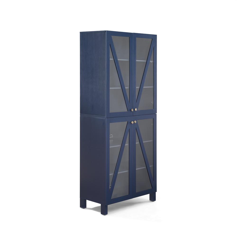 Cassai Tall Storage Pantry Navy - 2 Stackable Pantries