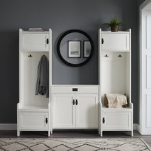 Load image into Gallery viewer, Fremont 3Pc Entryway Set Distressed White - Accent Cabinet, 2 Hall Trees
