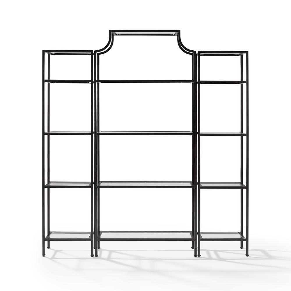 Aimee 3Pc Etagere Set Soft Gold - Large Etagere & 2 Narrow Etageres