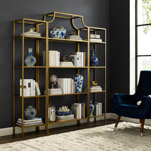 Load image into Gallery viewer, Aimee 3Pc Etagere Set Soft Gold - Large Etagere &amp; 2 Narrow Etageres
