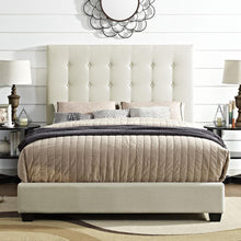Load image into Gallery viewer, Reston Upholstered Queen Bed Creme - Headboard, Footboard, Rails
