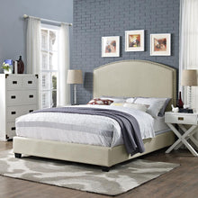 Load image into Gallery viewer, Cassie Upholstered Queen Bed Creme - Headboard, Footboard, Rails
