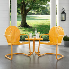 Load image into Gallery viewer, Griffith 3Pc Outdoor Metal Armchair Set Tangerine Gloss - Side Table &amp; 2 Chairs
