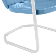 Load image into Gallery viewer, Griffith 3Pc Outdoor Metal Bistro Set Sky Blue Gloss/White Satin - Bistro Table &amp; 2 Chairs
