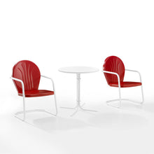 Load image into Gallery viewer, Griffith 3Pc Outdoor Metal Bistro Set Bright Red Gloss/White Satin - Bistro Table &amp; 2 Chairs
