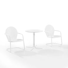 Load image into Gallery viewer, Griffith 3Pc Outdoor Metal Bistro Set White Gloss/White Satin - Bistro Table &amp; 2 Chairs
