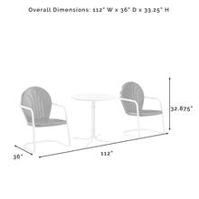 Load image into Gallery viewer, Griffith 3Pc Outdoor Metal Bistro Set White Gloss/White Satin - Bistro Table &amp; 2 Chairs
