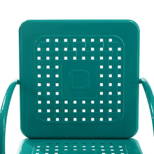 Load image into Gallery viewer, Bates 3Pc Outdoor Metal Bistro Set Turquoise Gloss/White Satin - Bistro Table &amp; 2 Armchairs
