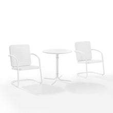 Load image into Gallery viewer, Bates 3Pc Outdoor Metal Bistro Set White Gloss /White Satin - Bistro Table &amp; 2 Armchairs
