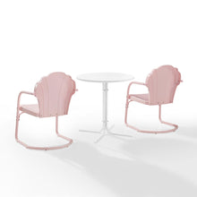 Load image into Gallery viewer, Tulip 3Pc Outdoor Metal Bistro Set Pastel Pink Gloss /White Satin - Bistro Table &amp; 2 Chairs
