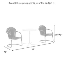 Load image into Gallery viewer, Tulip 3Pc Outdoor Metal Bistro Set Pastel Pink Gloss /White Satin - Bistro Table &amp; 2 Chairs
