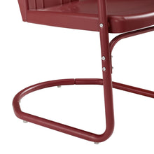 Load image into Gallery viewer, Tulip 3Pc Outdoor Metal Bistro Set Dark Red Satin /White Satin - Bistro Table &amp; 2 Chairs
