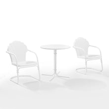 Load image into Gallery viewer, Tulip 3Pc Outdoor Metal Bistro Set White Satin - Bistro Table &amp; 2 Chairs
