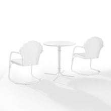 Load image into Gallery viewer, Tulip 3Pc Outdoor Metal Bistro Set White Satin - Bistro Table &amp; 2 Chairs
