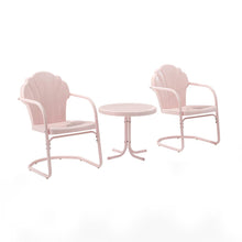 Load image into Gallery viewer, Tulip 3Pc Outdoor Metal Armchair Set Pink - Side Table &amp; 2 Chairs

