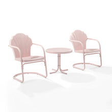 Load image into Gallery viewer, Tulip 3Pc Outdoor Metal Armchair Set Pink - Side Table &amp; 2 Chairs
