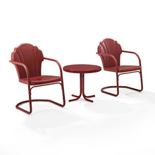 Load image into Gallery viewer, Tulip 3Pc Outdoor Metal Armchair Set Red - Side Table &amp; 2 Chairs
