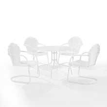 Load image into Gallery viewer, Tulip 5Pc Outdoor Metal Dining Set White Satin - Dining Table &amp; 4 Chairs

