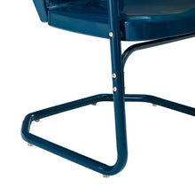 Load image into Gallery viewer, Ridgeland 5Pc Outdoor Metal Dining Set Navy Gloss /White Satin - Dining Table &amp; 4 Chairs
