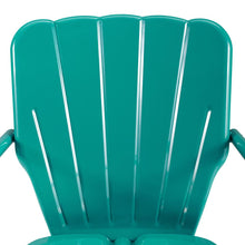 Load image into Gallery viewer, Ridgeland 5Pc Outdoor Metal Dining Set Turquoise Gloss /White Satin - Dining Table &amp; 4 Chairs
