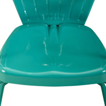 Load image into Gallery viewer, Ridgeland 3Pc Outdoor Metal Bistro Set Turquoise Gloss /White Satin - Bistro Table &amp; 2 Chairs
