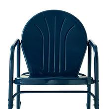 Load image into Gallery viewer, Griffith 3Pc Outdoor Metal Rocking Chair Set Navy Gloss - Side Table &amp; 2 Rocking Chairs
