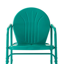 Load image into Gallery viewer, Griffith 3Pc Outdoor Metal Rocking Chair Set Turquoise Gloss - Side Table &amp; 2 Rocking Chairs
