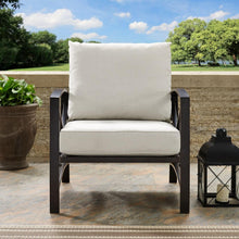 Load image into Gallery viewer, Kaplan Outdoor Metal Armchair Oatmeal/Oil Rubbed Bronze

