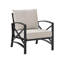 Load image into Gallery viewer, Kaplan Outdoor Metal Armchair Oatmeal/Oil Rubbed Bronze
