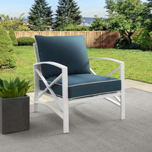 Load image into Gallery viewer, Kaplan Outdoor Metal Armchair Navy/White
