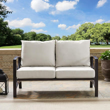 Load image into Gallery viewer, Kaplan Outdoor Metal Loveseat Oatmeal/Oil Rubbed Bronze
