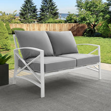 Load image into Gallery viewer, Kaplan Outdoor Metal Loveseat Gray/White
